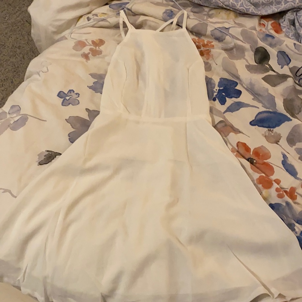 Open Back White Dress